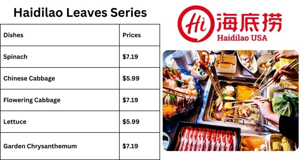 Hai Di Lao Leaves Series Menu 